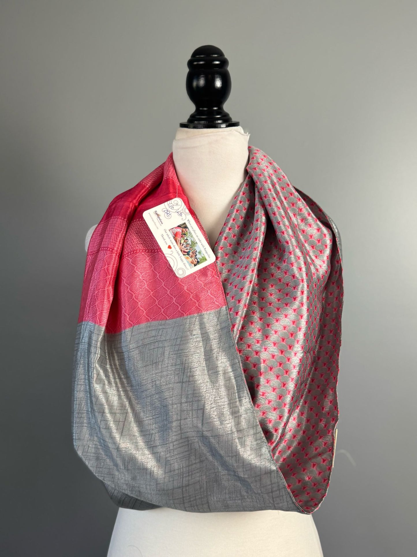 40 inch Reversible Infinity Scarf - A021 - Rangeelaa - Fairtrade Sustainable Women's Clothing
