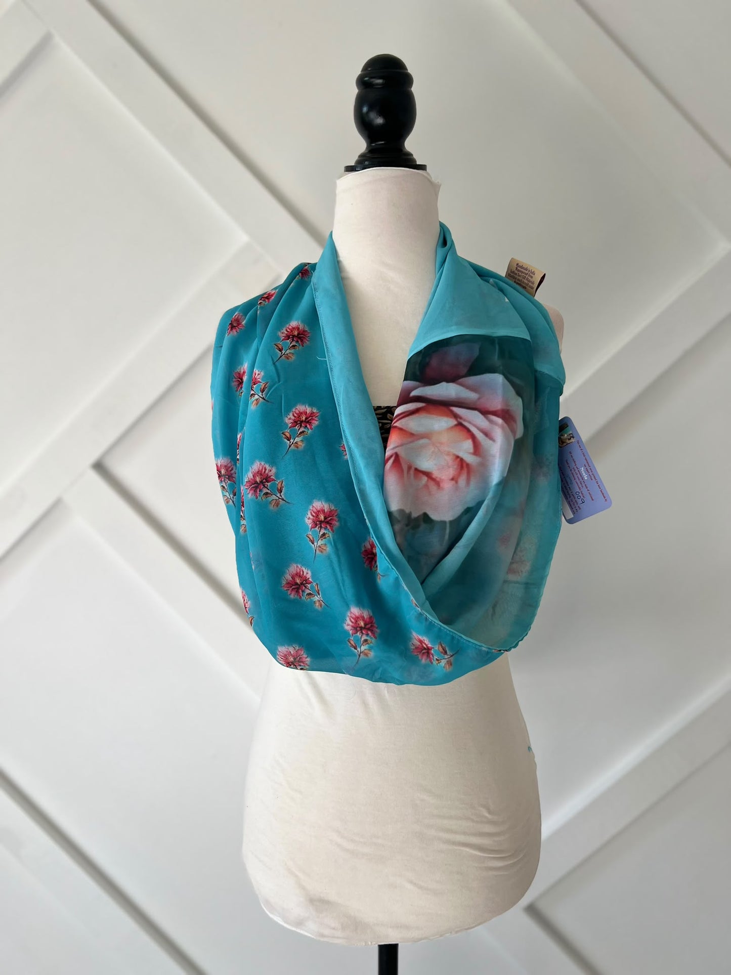 40 inch Reversible Infinity Scarf (short)-009 - Rangeelaa- Fairtrade Sustainable Women's Clothingscarf