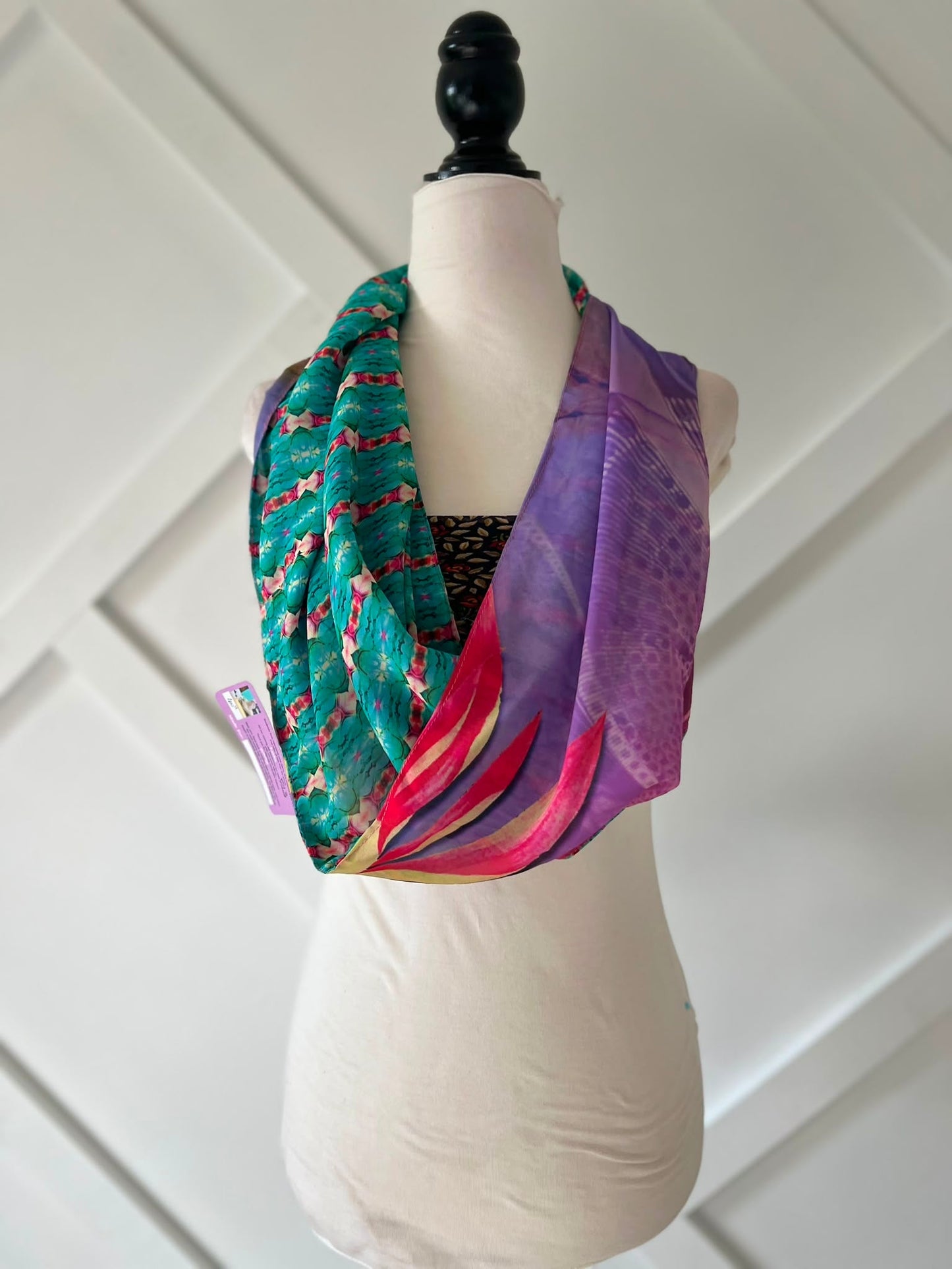 40 inch Reversible Infinity Scarf (short)-013 - Rangeelaa- Fairtrade Sustainable Women's Clothingscarf