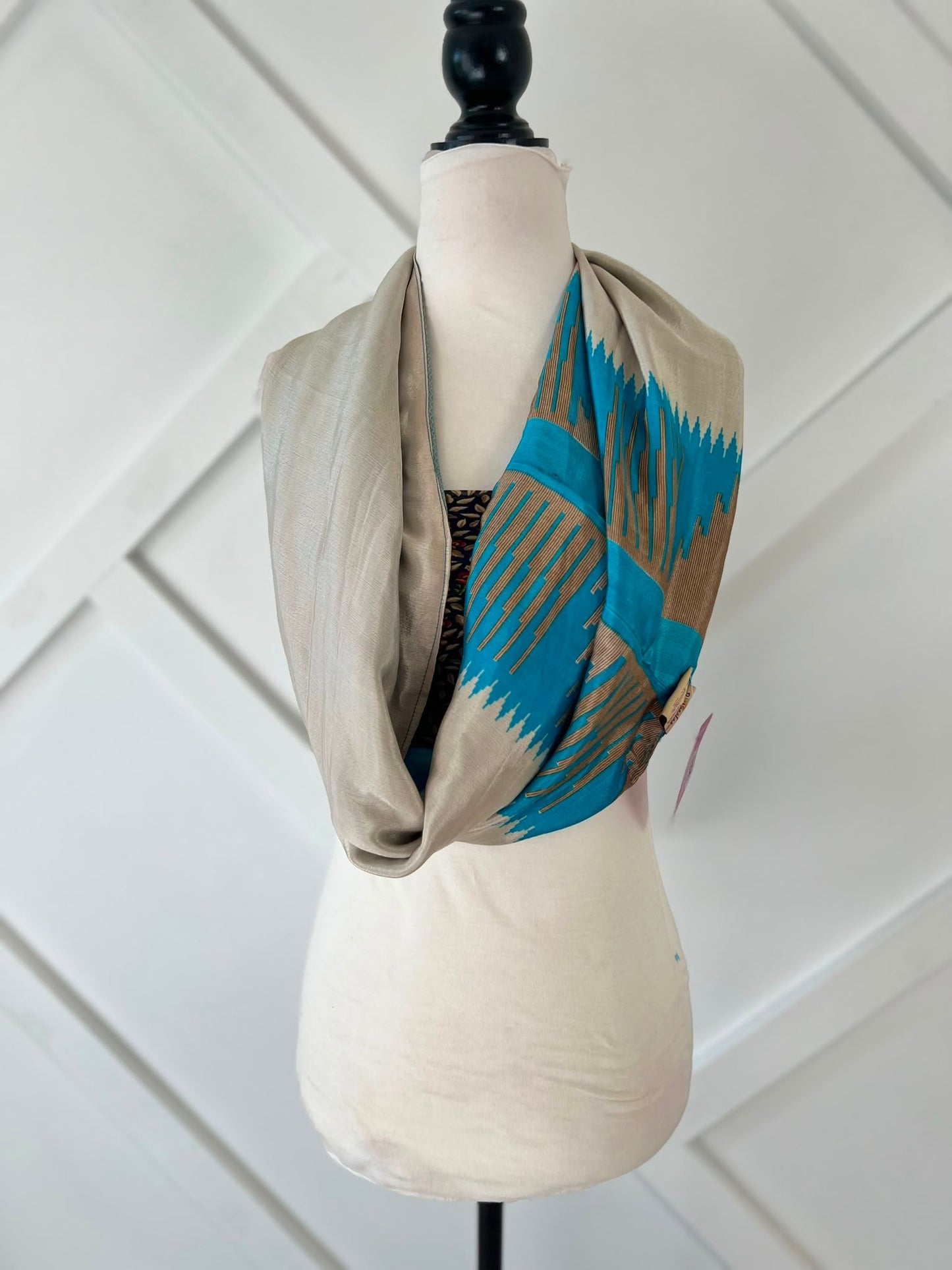 40 inch Reversible Infinity Scarf (short)-027 - Rangeelaa- Fairtrade Sustainable Women's Clothingscarf