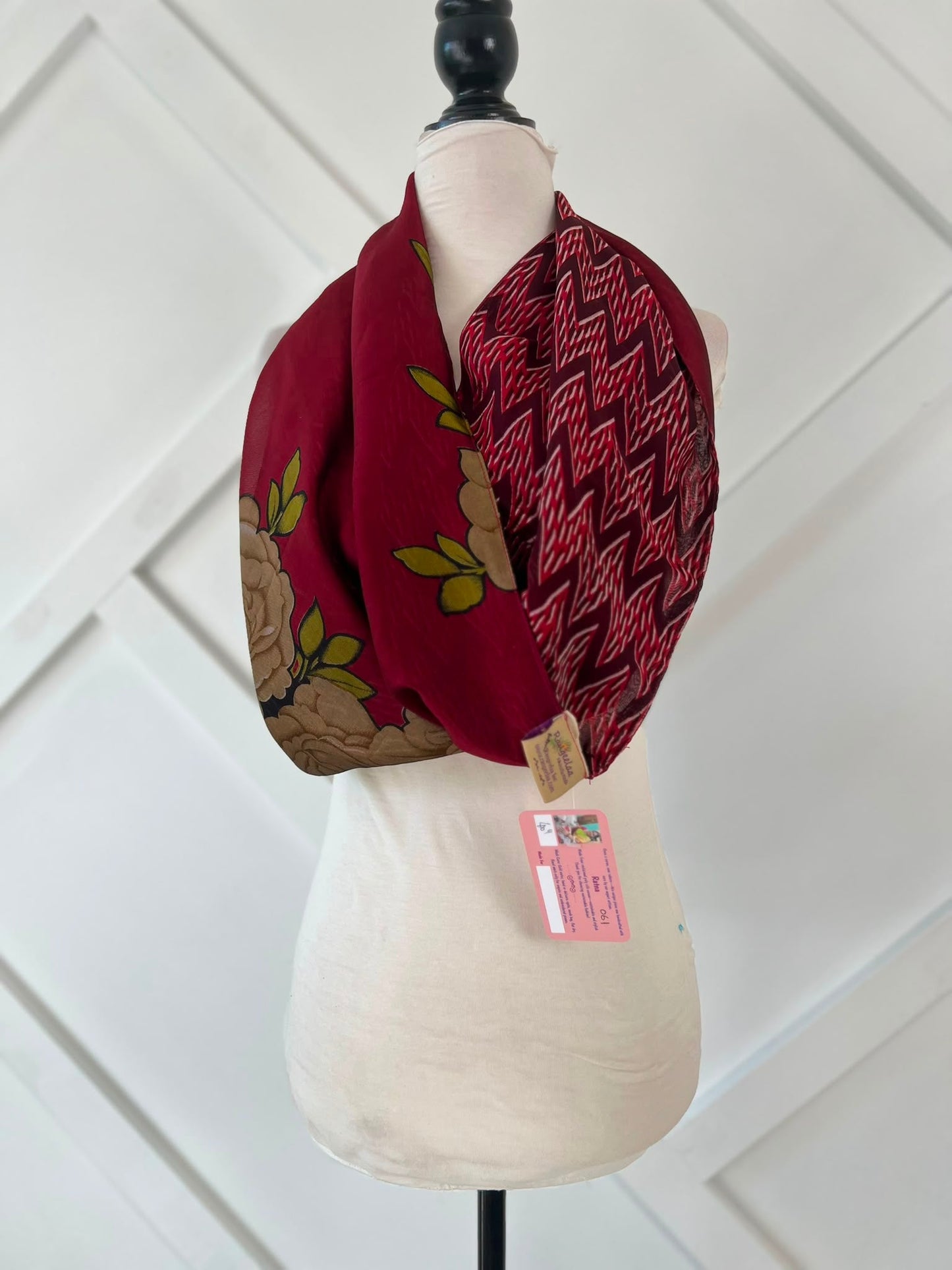 40 inch Reversible Infinity Scarf (short)-061 - Rangeelaa- Fairtrade Sustainable Women's Clothingscarf