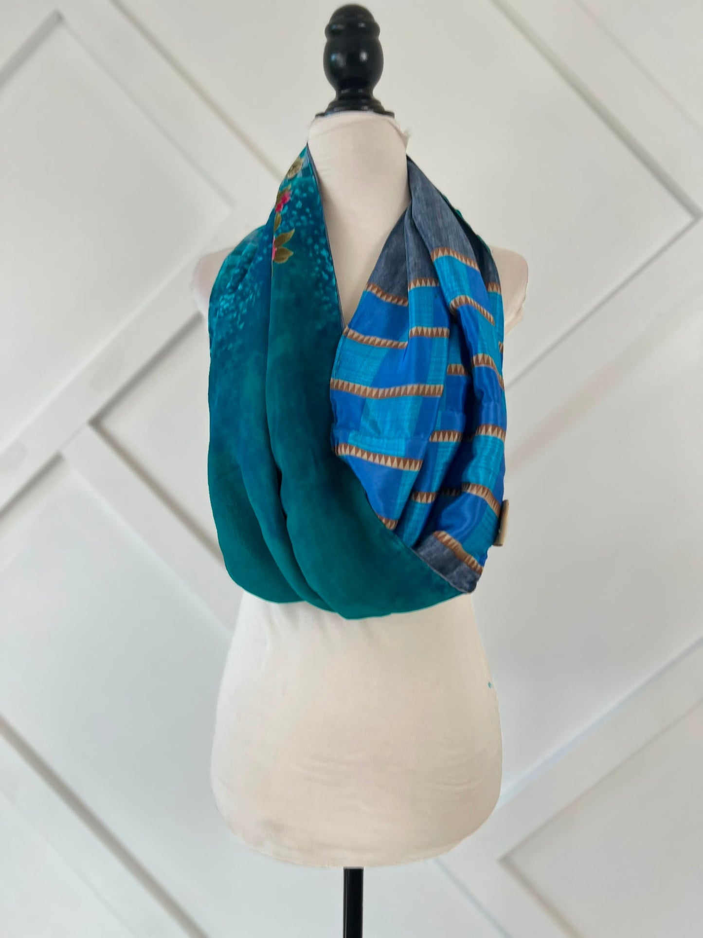 40 inch Reversible Infinity Scarf (short)-068 - Rangeelaa- Fairtrade Sustainable Women's Clothingscarf