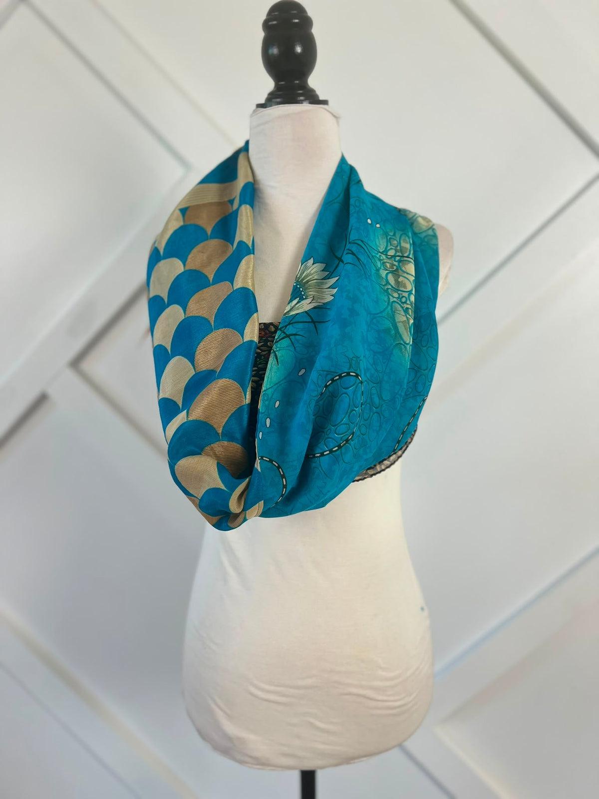 40 inch Reversible Infinity Scarf (short)-090 - Rangeelaa- Fairtrade Sustainable Women's Clothingscarf