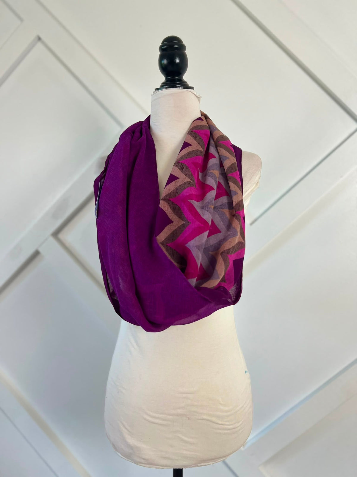 40 inch Reversible Infinity Scarf (short)-127 - Rangeelaa- Fairtrade Sustainable Women's Clothingscarf