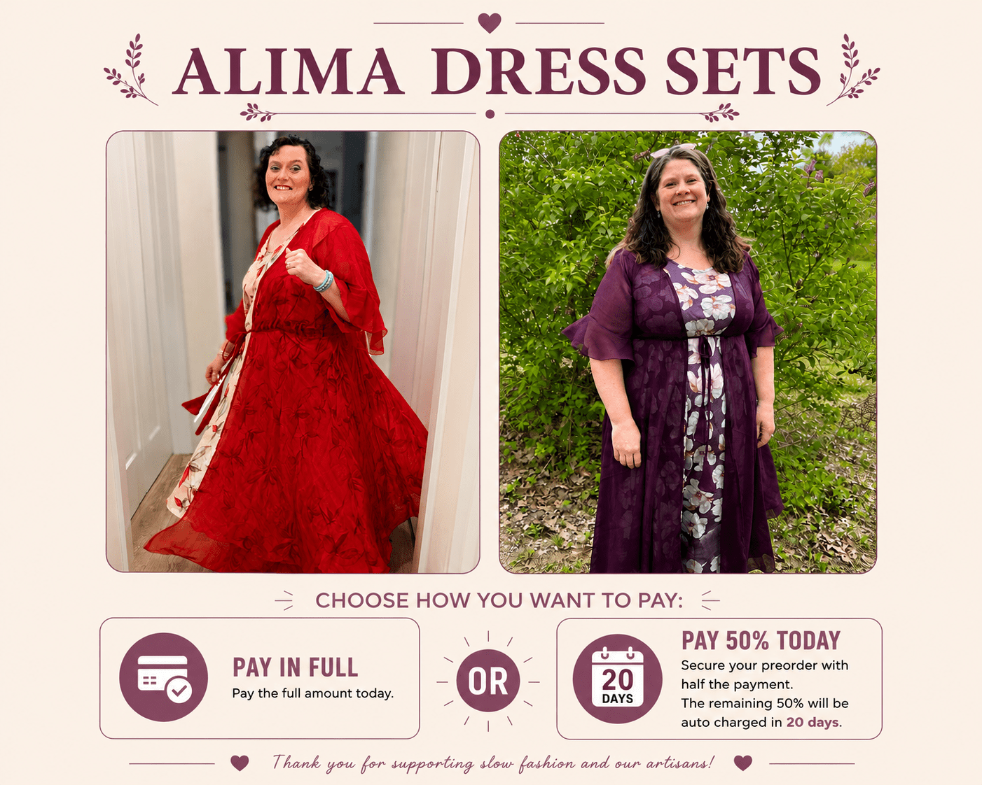 Alima Two Piece Dress Set - Rangeelaa- Fairtrade Sustainable Women's Clothing