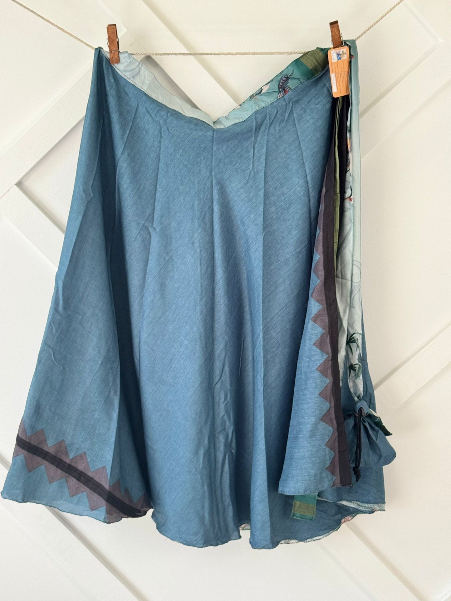 Dola Silk Digital print Premium Regular Ankle skirt - BS021 - Rangeelaa - Fairtrade Sustainable Women's Clothingsaree wrap skirts