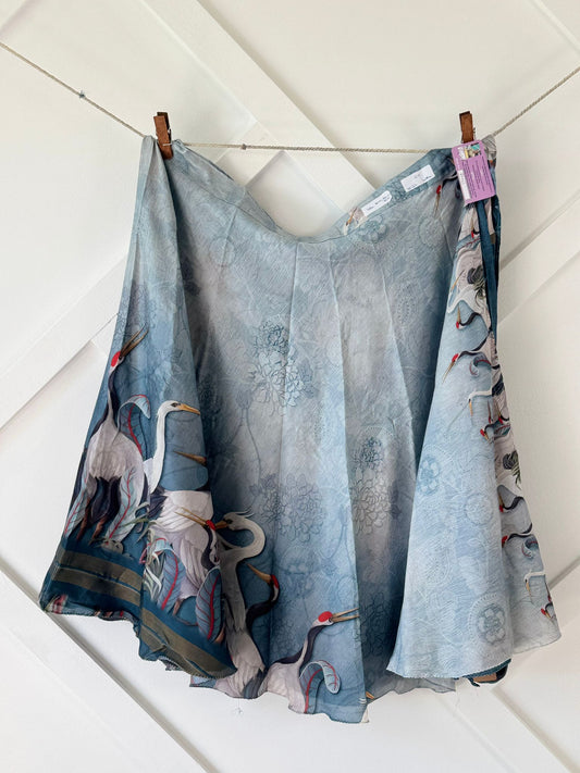 Dola silk Digital print Premium Regular Calf Skirt - BS015 - Rangeelaa - Fairtrade Sustainable Women's Clothingsaree wrap skirts