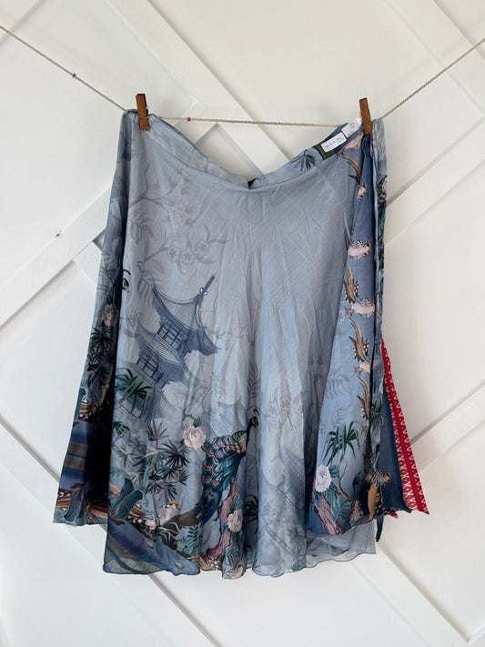 Dola silk Digital print Premium XL Ankle skirt - AS007 - Rangeelaa - Fairtrade Sustainable Women's Clothingsaree wrap skirts
