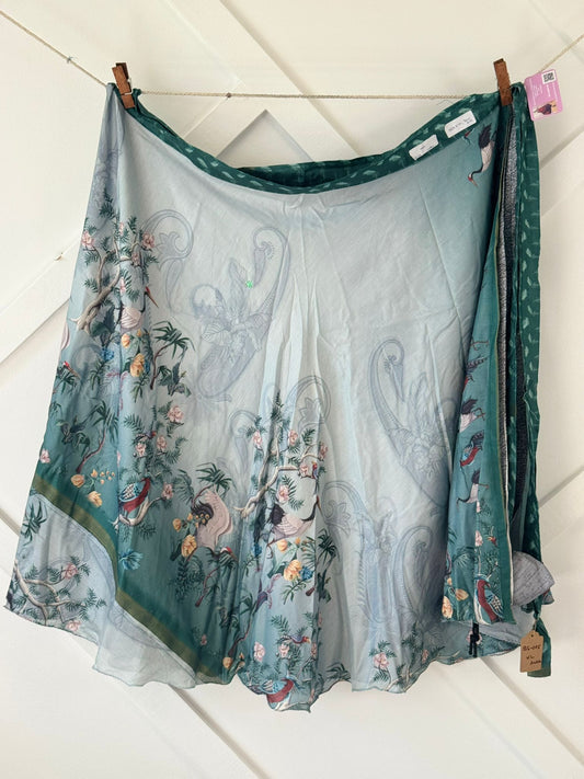 Dola silk Digital print Premium XL Ankle skirt - BS005 - Rangeelaa - Fairtrade Sustainable Women's Clothingsaree wrap skirts