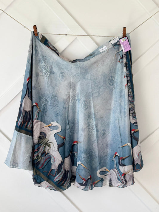 Dola silk Digital print Premium XL Ankle skirt - BS006 - Rangeelaa - Fairtrade Sustainable Women's Clothingsaree wrap skirts