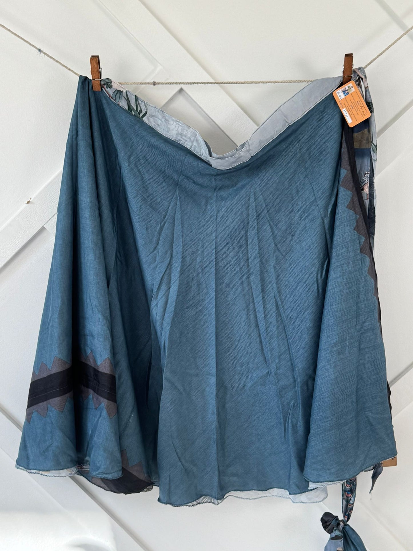 Dola silk Digital print Premium XL Calf skirt - AS008 - Rangeelaa - Fairtrade Sustainable Women's Clothingsaree wrap skirts