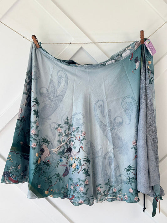 Dola silk Digital print Premium XL Calf skirt - BS004 - Rangeelaa - Fairtrade Sustainable Women's Clothingsaree wrap skirts