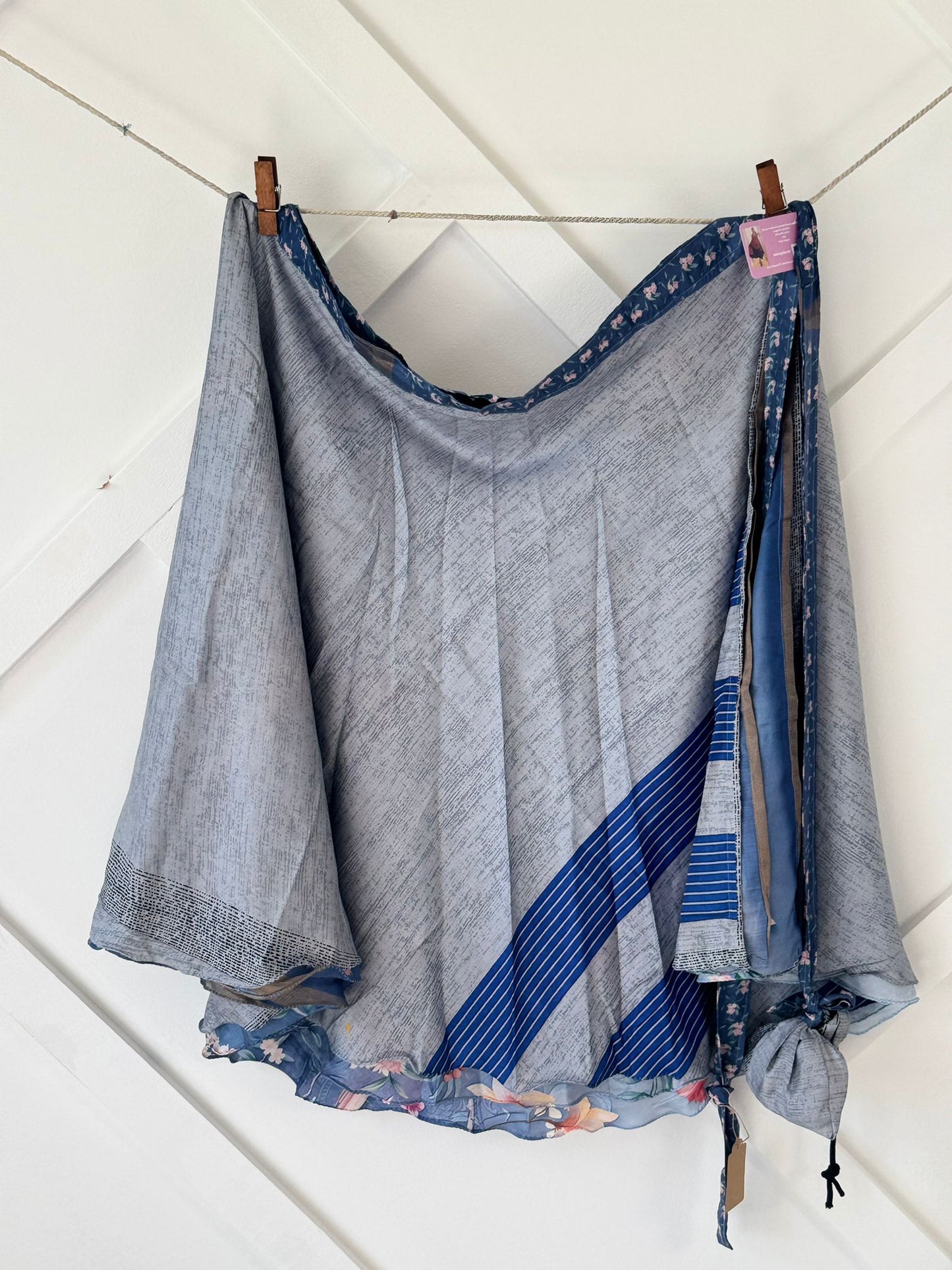 Dola silk Digital print Premium XL Tea skirt - BS003 - Rangeelaa - Fairtrade Sustainable Women's Clothingsaree wrap skirts