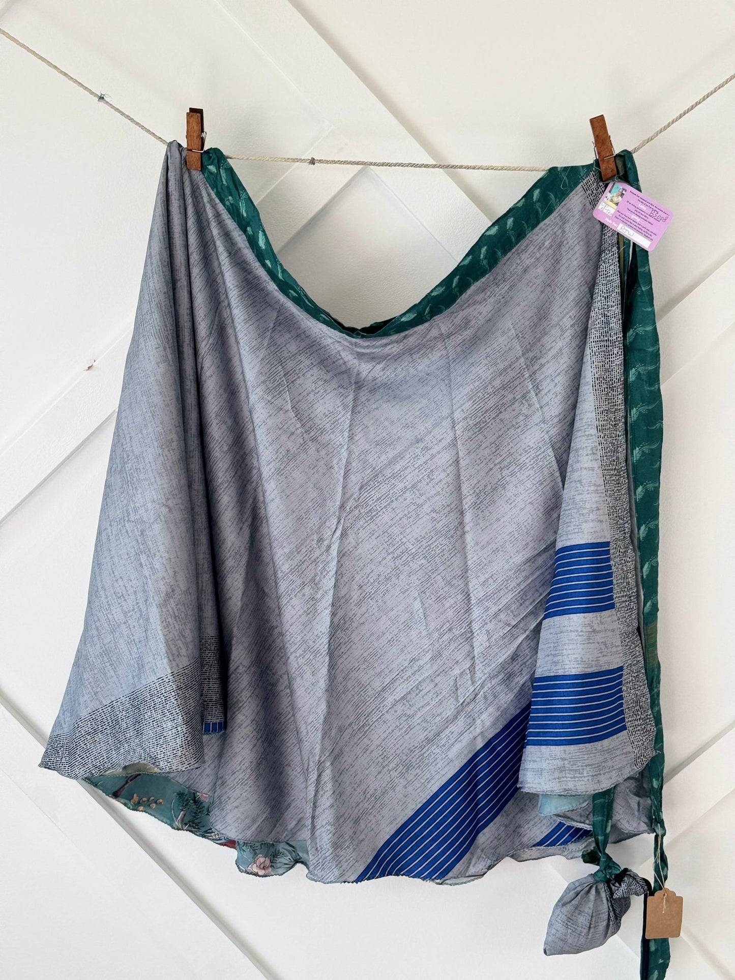 Dola silk Digital print Premium XL Tea skirt - BS008 - Rangeelaa - Fairtrade Sustainable Women's Clothingsaree wrap skirts