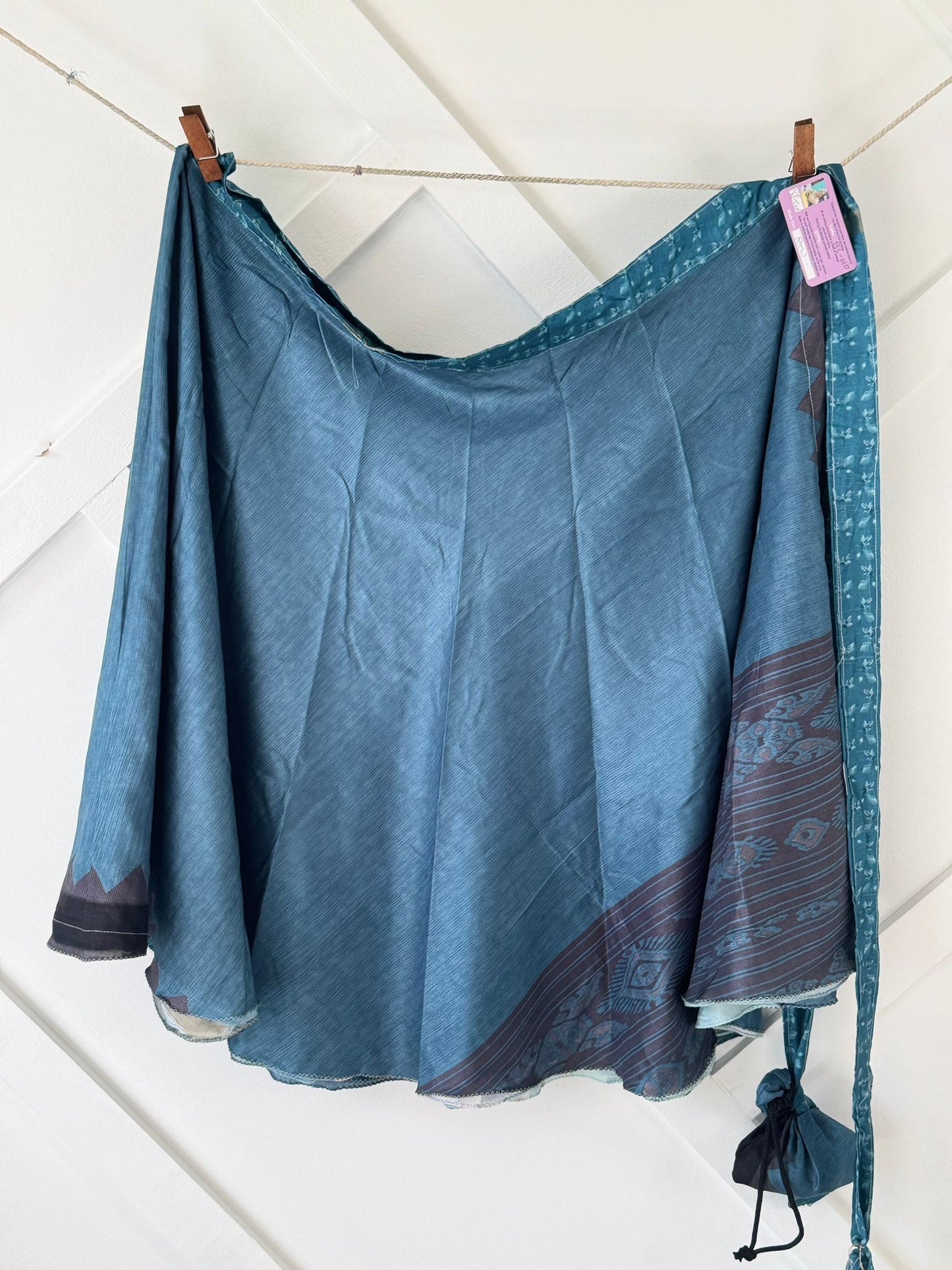 Dola silk Digital print Premium XL Tea skirt - BS010 - Rangeelaa - Fairtrade Sustainable Women's Clothingsaree wrap skirts