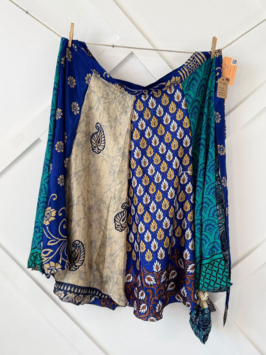 Festive Regular Calf Patch work Wrap Skirt-FS002 - Rangeelaa- Fairtrade Sustainable Women's Clothingskirts
