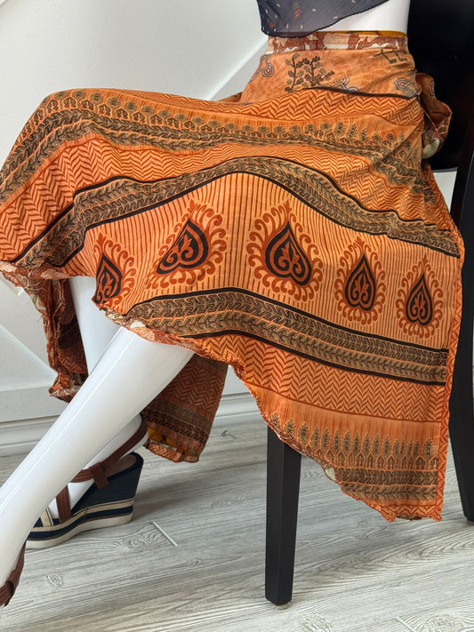 Festive XL Calf skirt - M040 - Rangeelaa - Fairtrade Sustainable Women's Clothingsaree wrap skirts