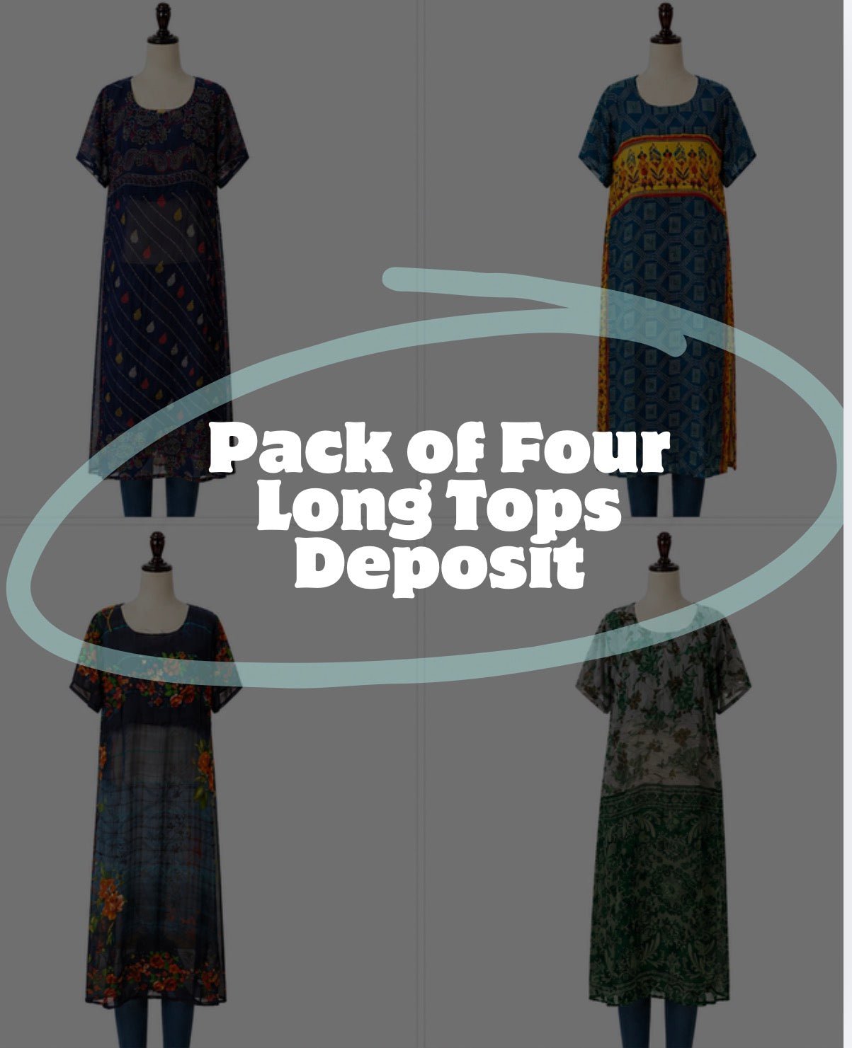 Long Tops Pack of Four - Preorder Deposit - Rangeelaa - Fairtrade Sustainable Women's Clothing