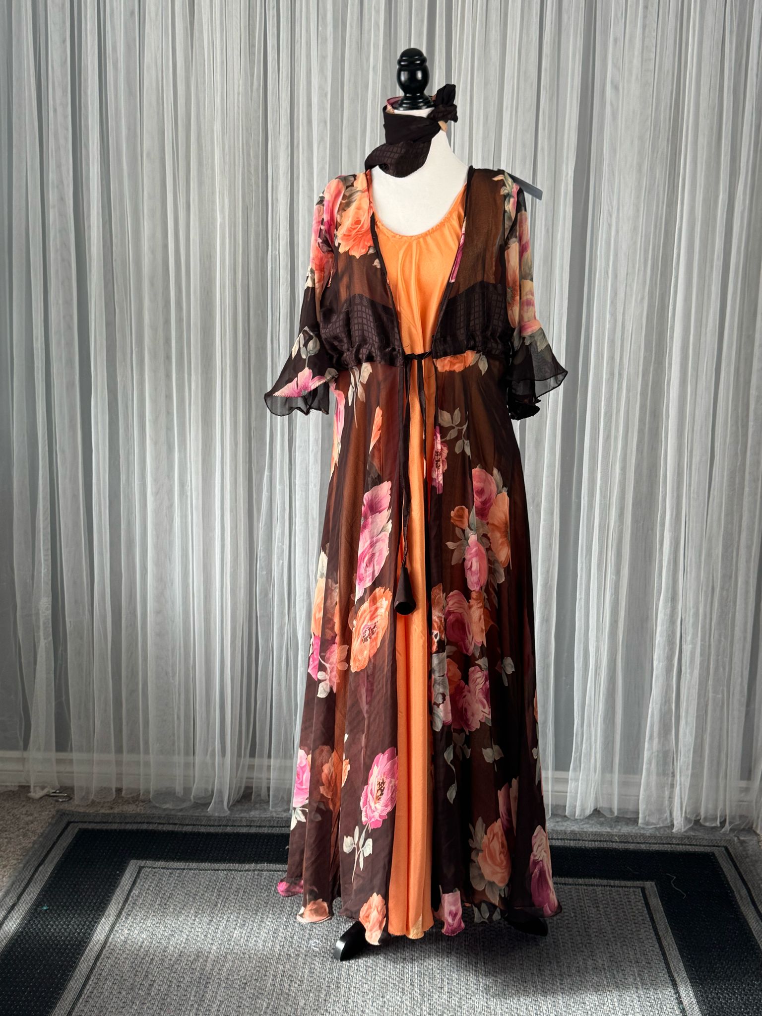Martha-Petite Regular maxi Alima Dress Set with Scarf