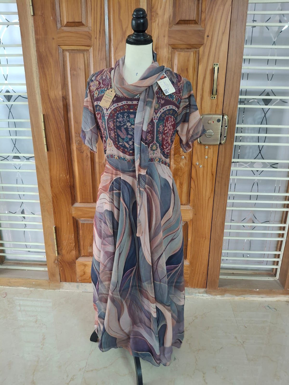 Martha.P-Digital print Non Plus LINED Viya Dress-Dispatch Payment - Rangeelaa- Fairtrade Sustainable Women's Clothing