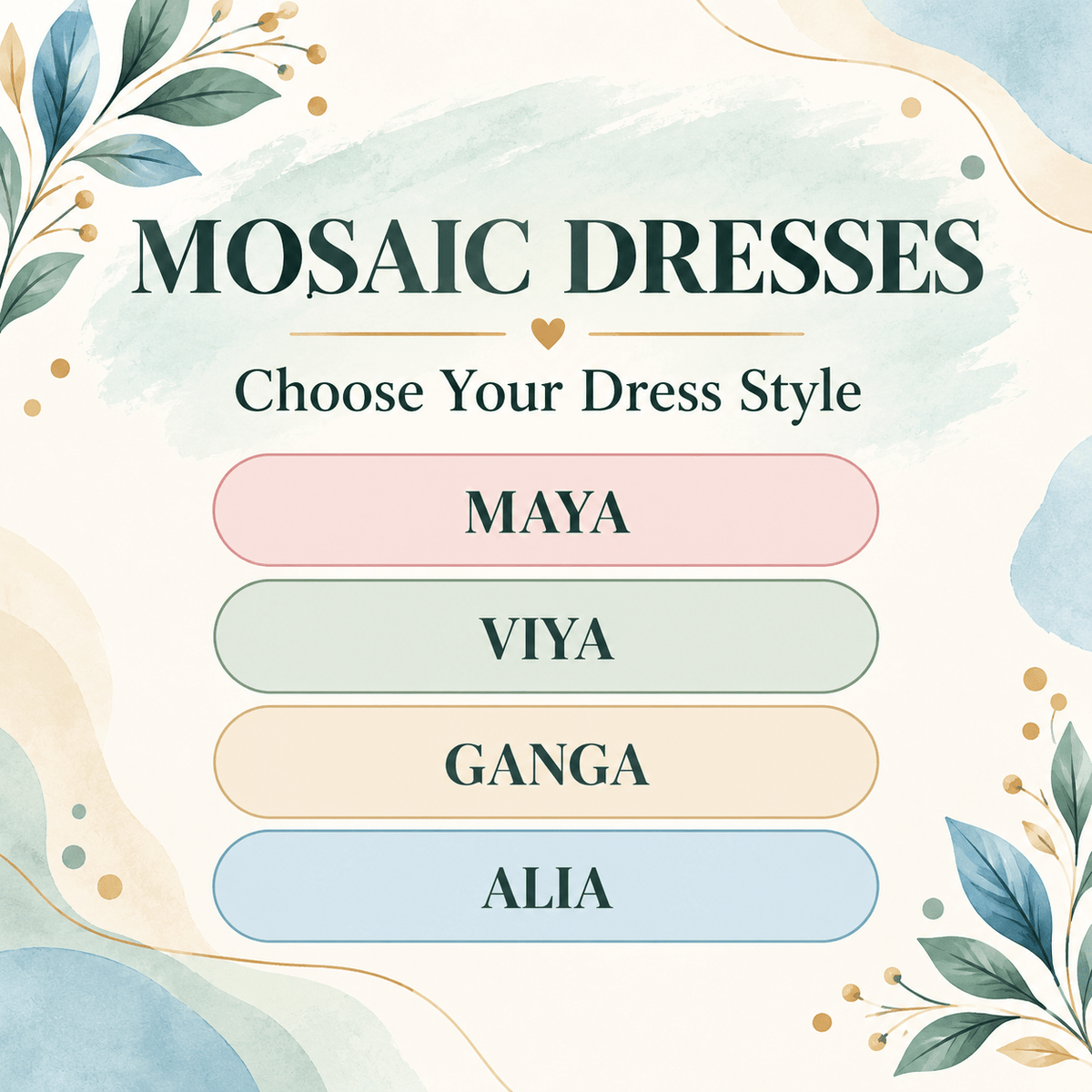 Mosaic Maya/Viya/Ganga/Alia - Rangeelaa- Fairtrade Sustainable Women's Clothing