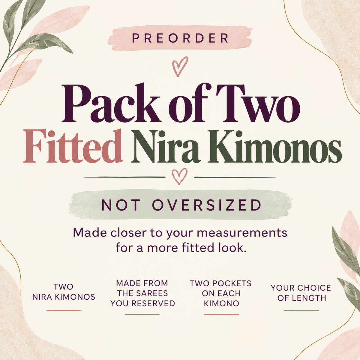 Pack of Two Fitted Nira Kimonos