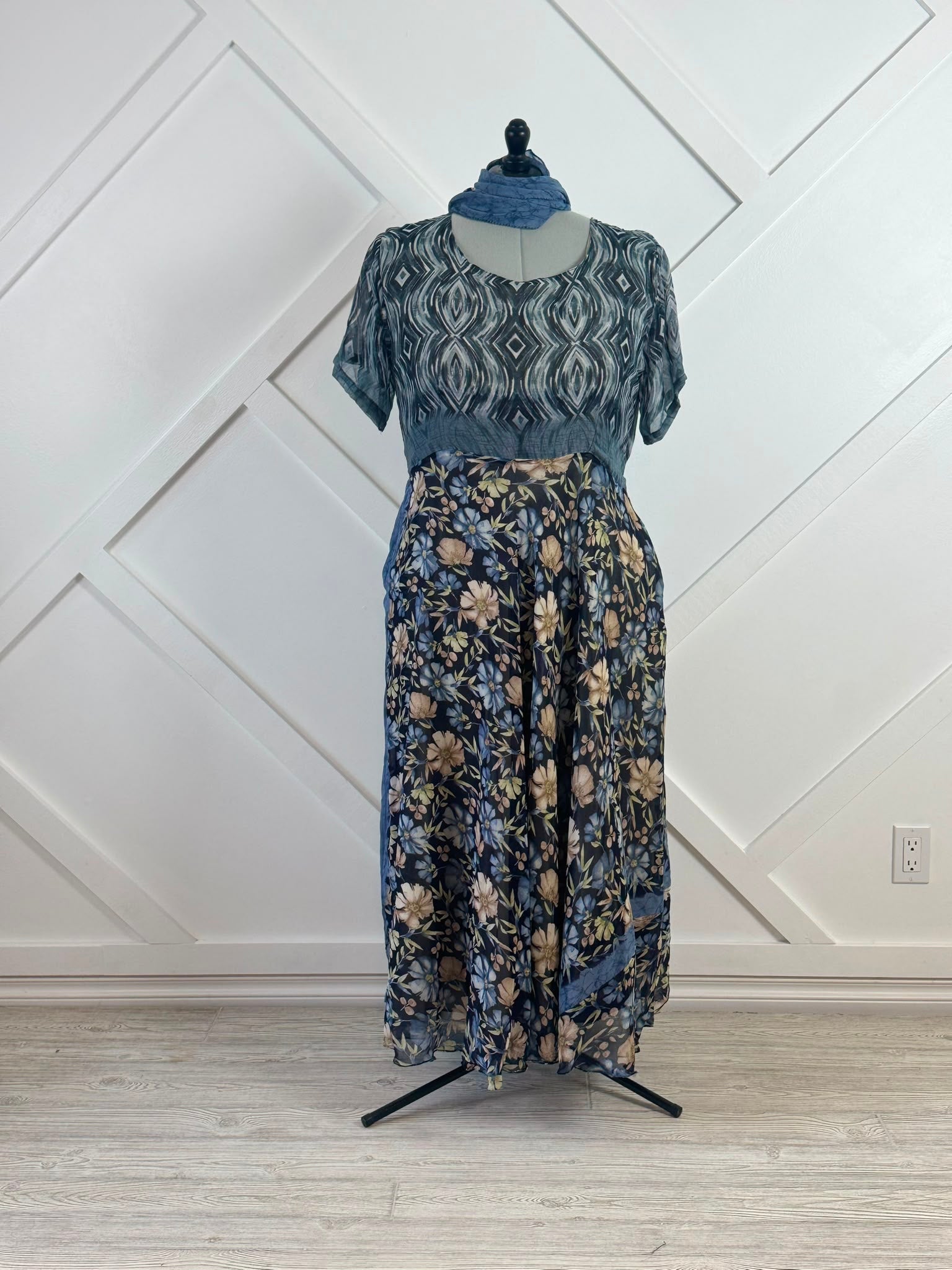 Boho Plus Lined Viya Dress | Upcycled Saree