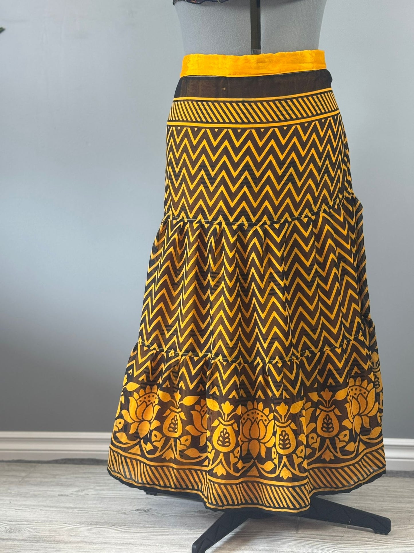 Premium Regular Ankle Drawstring Skaya Tiered Skirt - M003 - Rangeelaa - Fairtrade Sustainable Women's Clothing