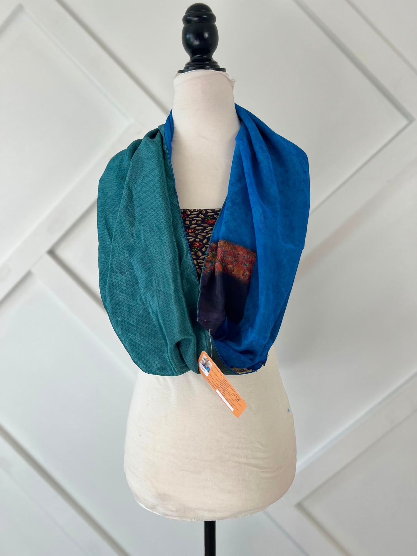 40 inch Reversible Infinity Scarf (short)-028