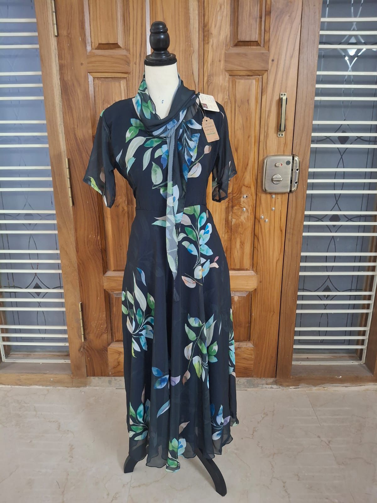 Sarah.B-Digital print Non Plus LINED Maya Dress-Dispatch Payment - Rangeelaa- Fairtrade Sustainable Women's Clothing
