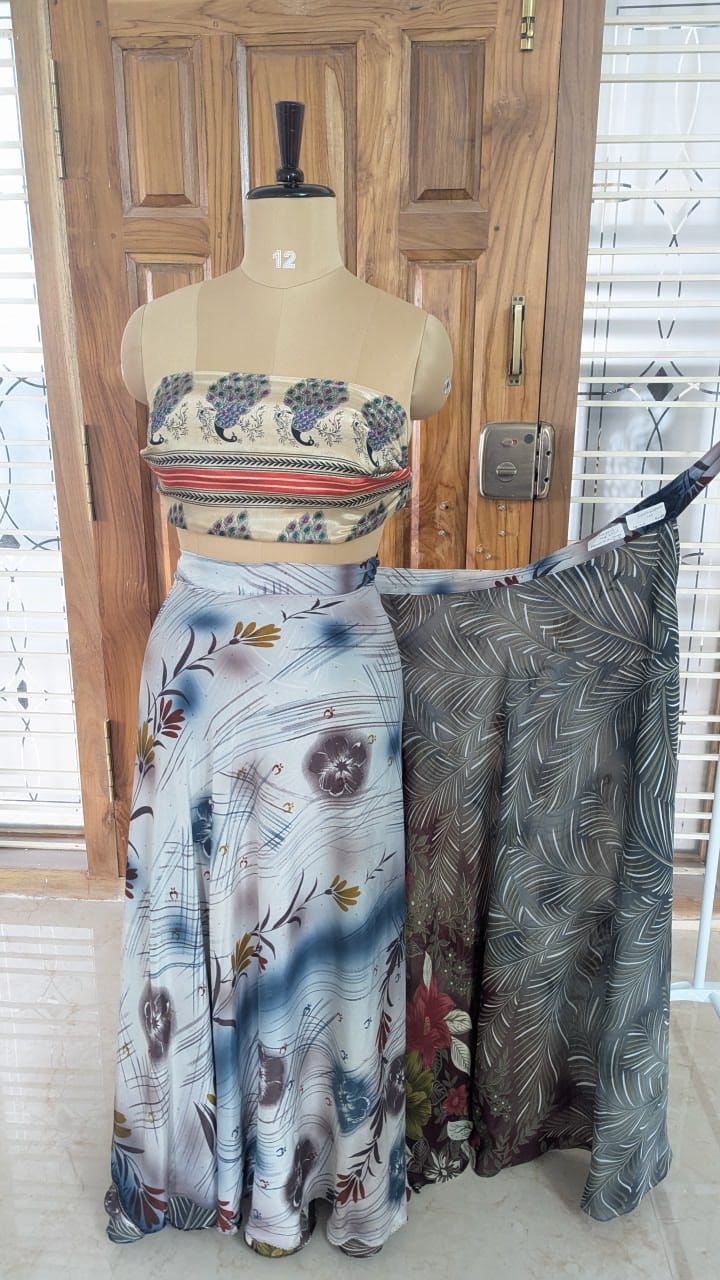 Sarah.B - Festive Regular Ankle skirt - Rangeelaa - Fairtrade Sustainable Women's Clothingsaree wrap skirts