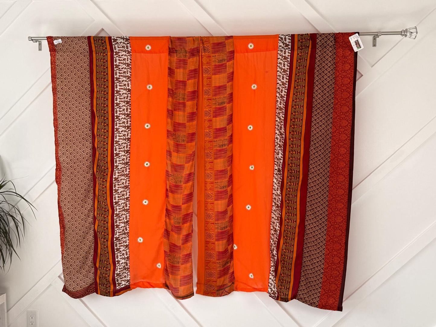 Set of Two curtain panels 40 inch(w) 63 inch(L) - P001 - Rangeelaa - Fairtrade Sustainable Women's Clothing