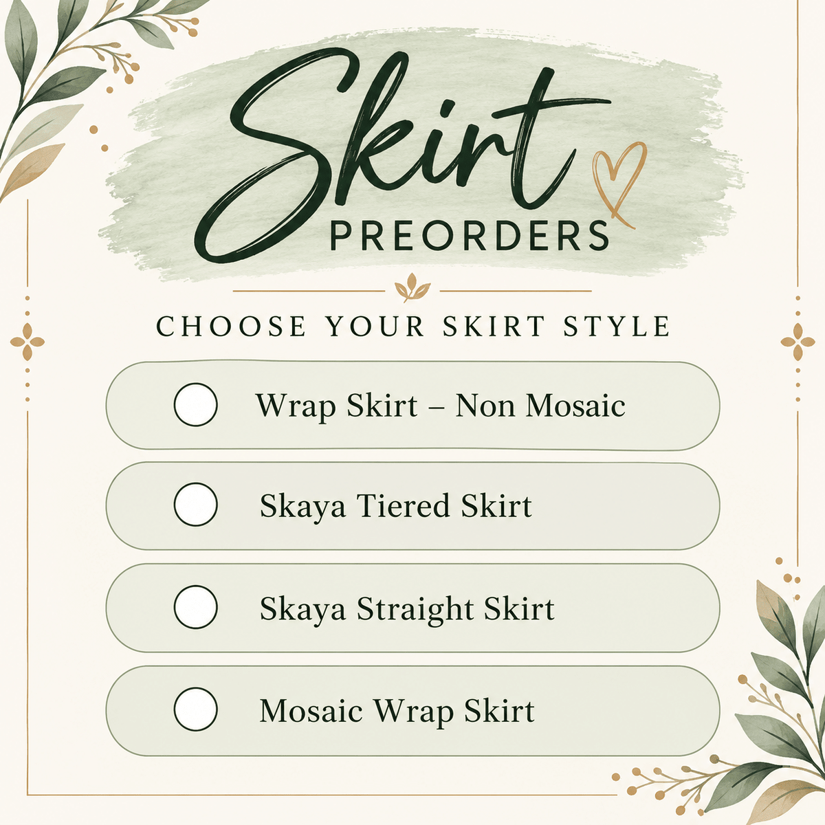 Skirt Preorder Payment - Rangeelaa- Fairtrade Sustainable Women's Clothing