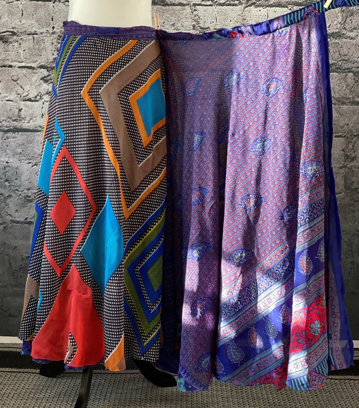 Festive Regular Ankle Sari saree  wrap Skirts - Rangeelaa- Fairtrade Sustainable Women's Clothing