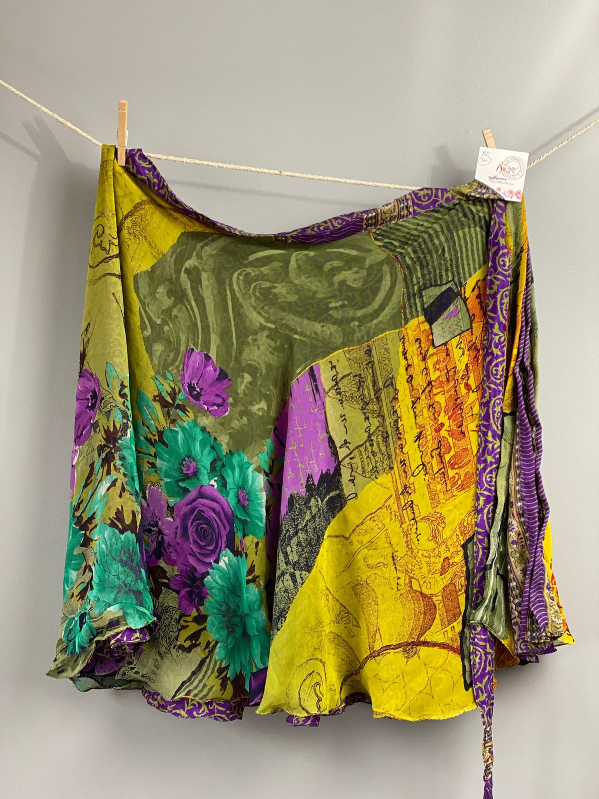 Festive Regular Calf length Sari saree  wrap Skirts - Rangeelaa- Fairtrade Sustainable Women's Clothing