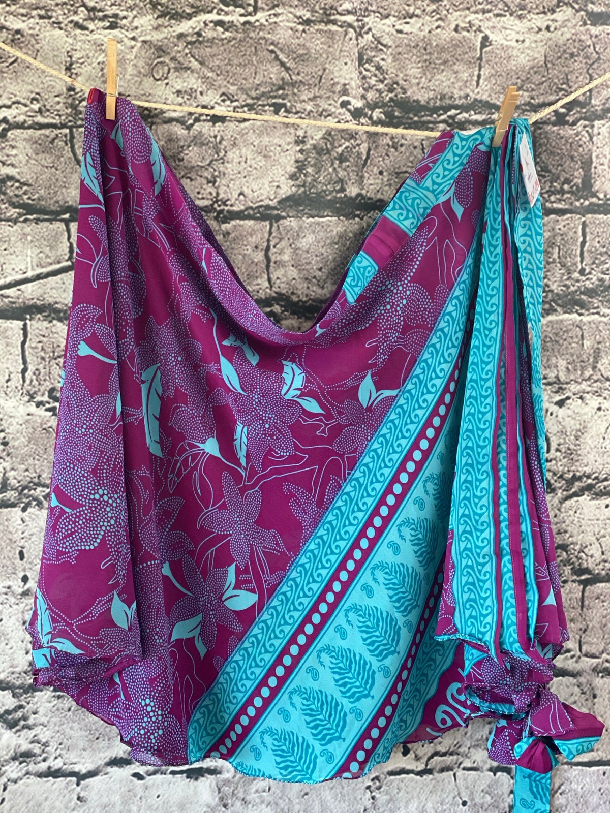 Festive XL Mini Sari saree wrap Skirts - Rangeelaa- Fairtrade Sustainable Women's Clothing