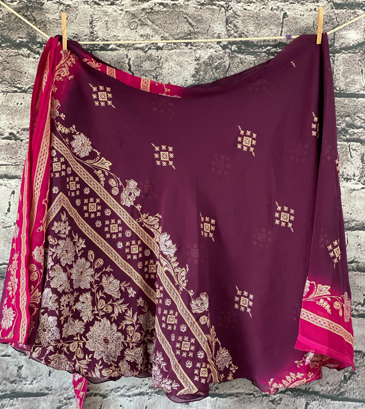Festive XL Tea Length Sari saree Skirts - Rangeelaa- Fairtrade Sustainable Women's Clothing