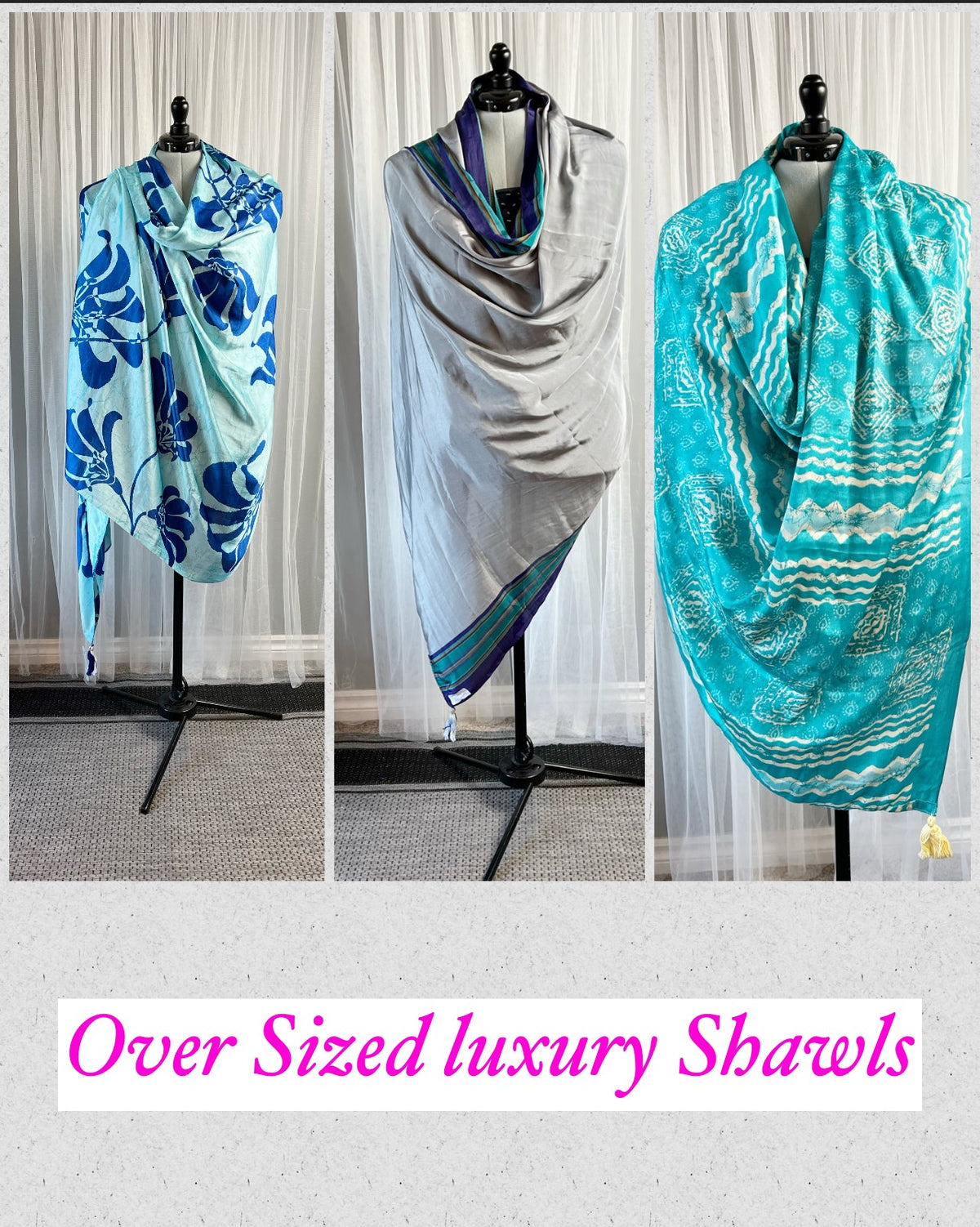 Over Sized luxury Shawls - Rangeelaa- Fairtrade Sustainable Women's Clothing