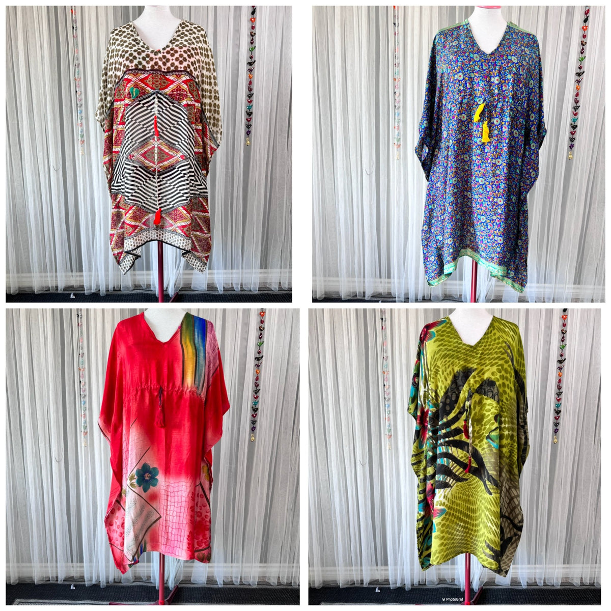 Sari saree remnant Kaftan dresses - Rangeelaa- Fairtrade Sustainable Women's Clothing