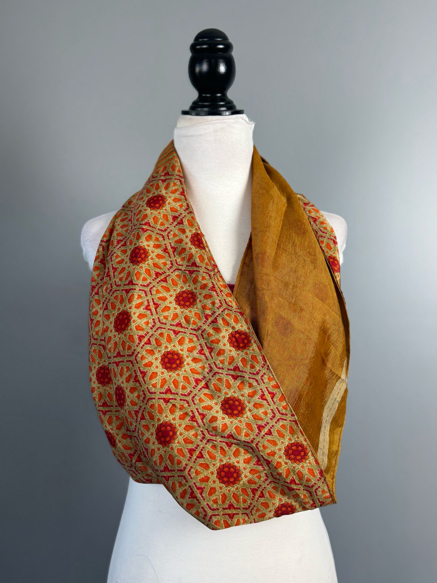 40 inch Reversible Infinity Scarf - A009 - Rangeelaa - Fairtrade Sustainable Women's Clothing