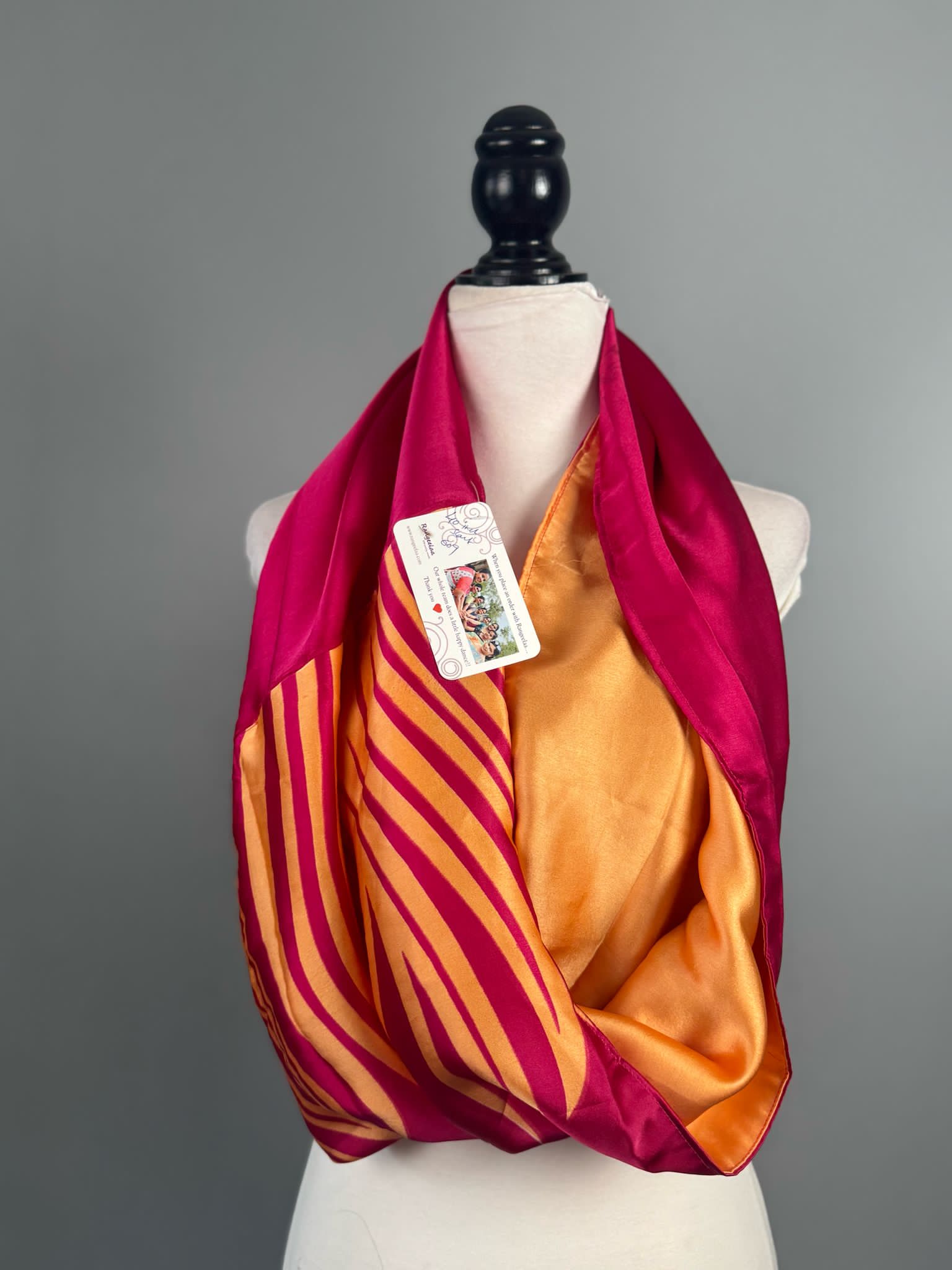 40 inch Reversible Infinity Scarf - A009 - Rangeelaa - Fairtrade Sustainable Women's Clothing