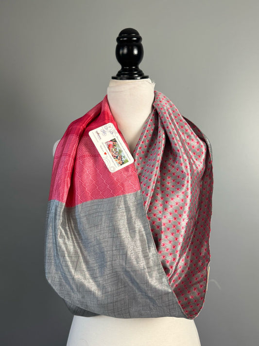 40 inch Reversible Infinity Scarf - A021 - Rangeelaa - Fairtrade Sustainable Women's Clothing