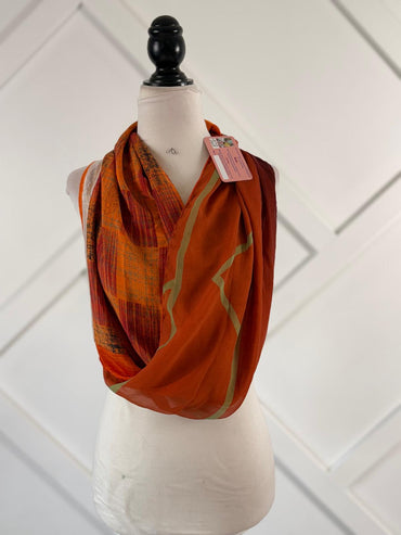 40 inch Reversible Infinity Scarf - A12 - Rangeelaa - Fairtrade Sustainable Women's Clothing