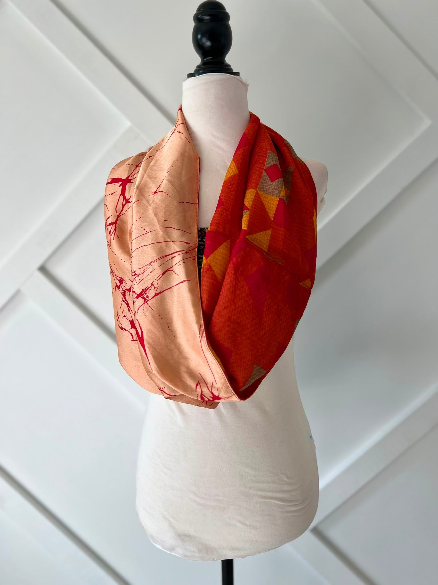 40 inch Reversible Infinity Scarf (short)-002 - Rangeelaa- Fairtrade Sustainable Women's Clothingscarf