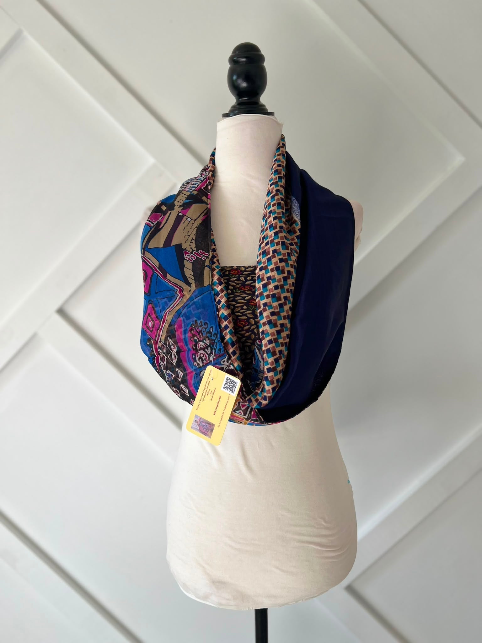 40 inch Reversible Infinity Scarf (short)-006 - Rangeelaa- Fairtrade Sustainable Women's Clothingscarf
