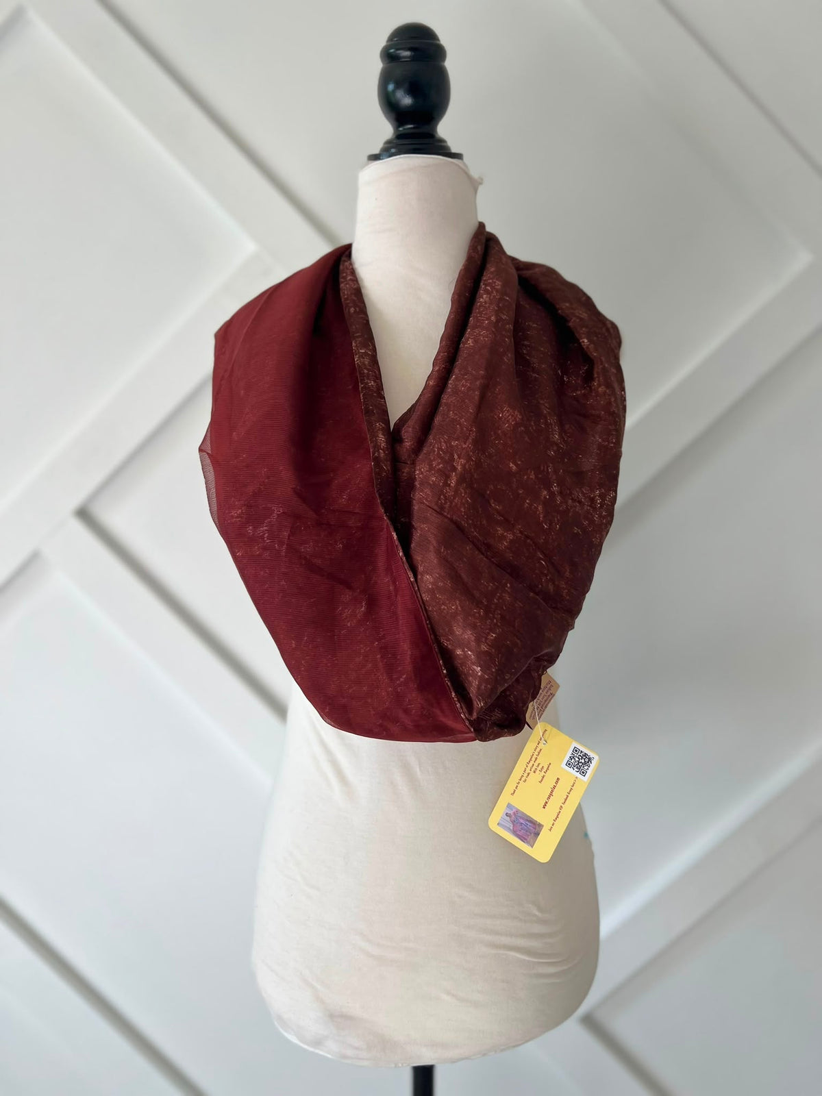 40 inch Reversible Infinity Scarf (short)-011 - Rangeelaa- Fairtrade Sustainable Women's Clothingscarf