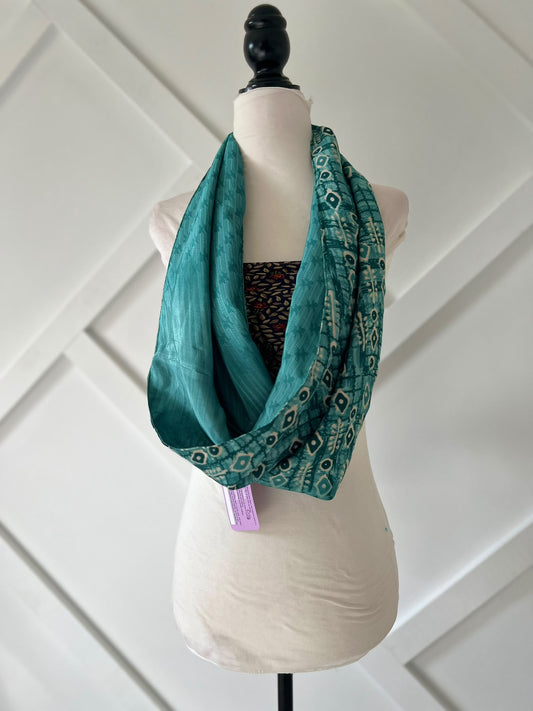 40 inch Reversible Infinity Scarf (short)-014 - Rangeelaa- Fairtrade Sustainable Women's Clothingscarf