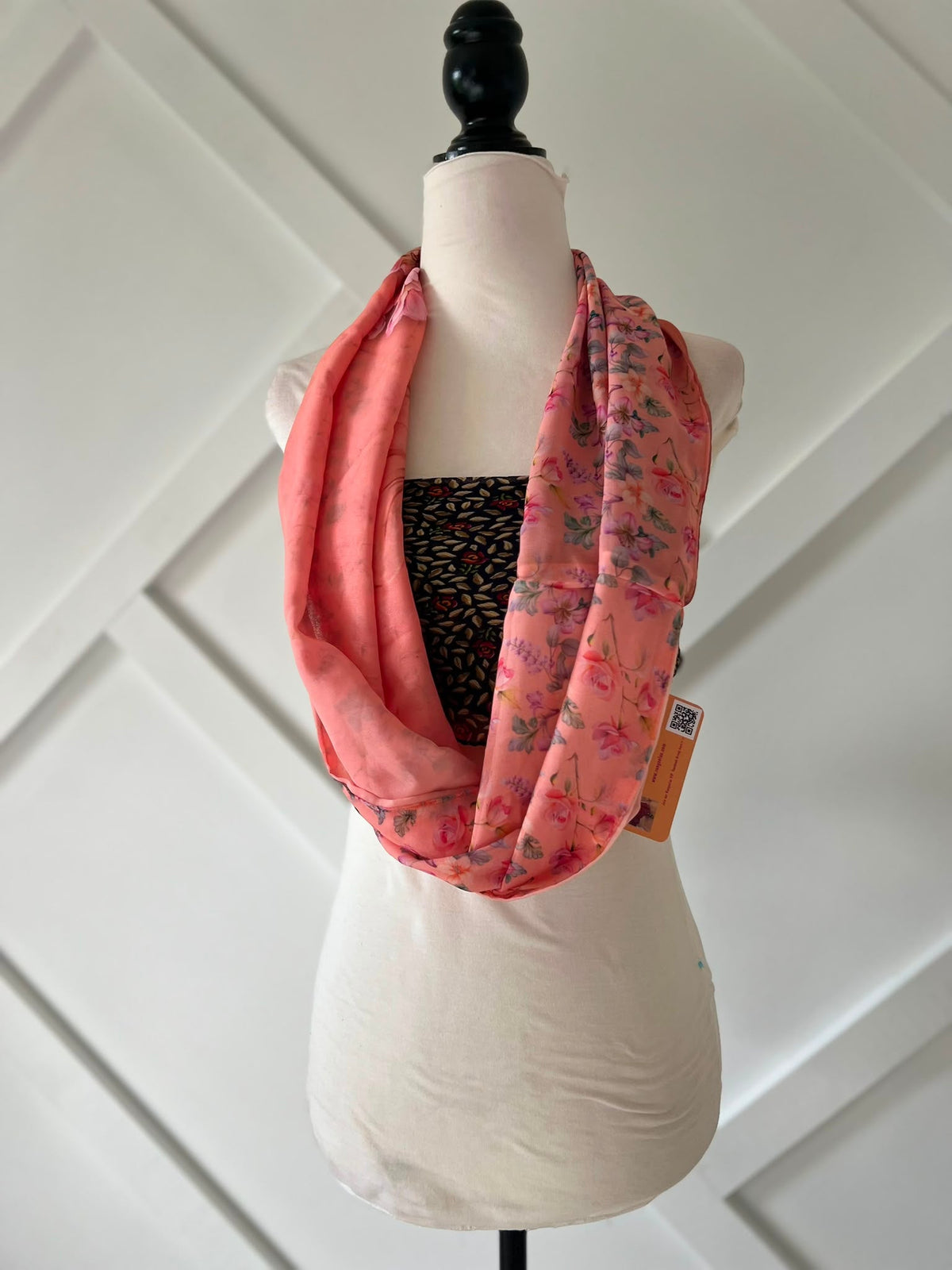 40 inch Reversible Infinity Scarf (short)-015 - Rangeelaa- Fairtrade Sustainable Women's Clothingscarf