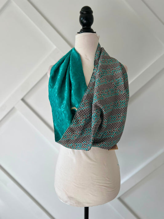 40 inch Reversible Infinity Scarf (short)-016 - Rangeelaa- Fairtrade Sustainable Women's Clothingscarf