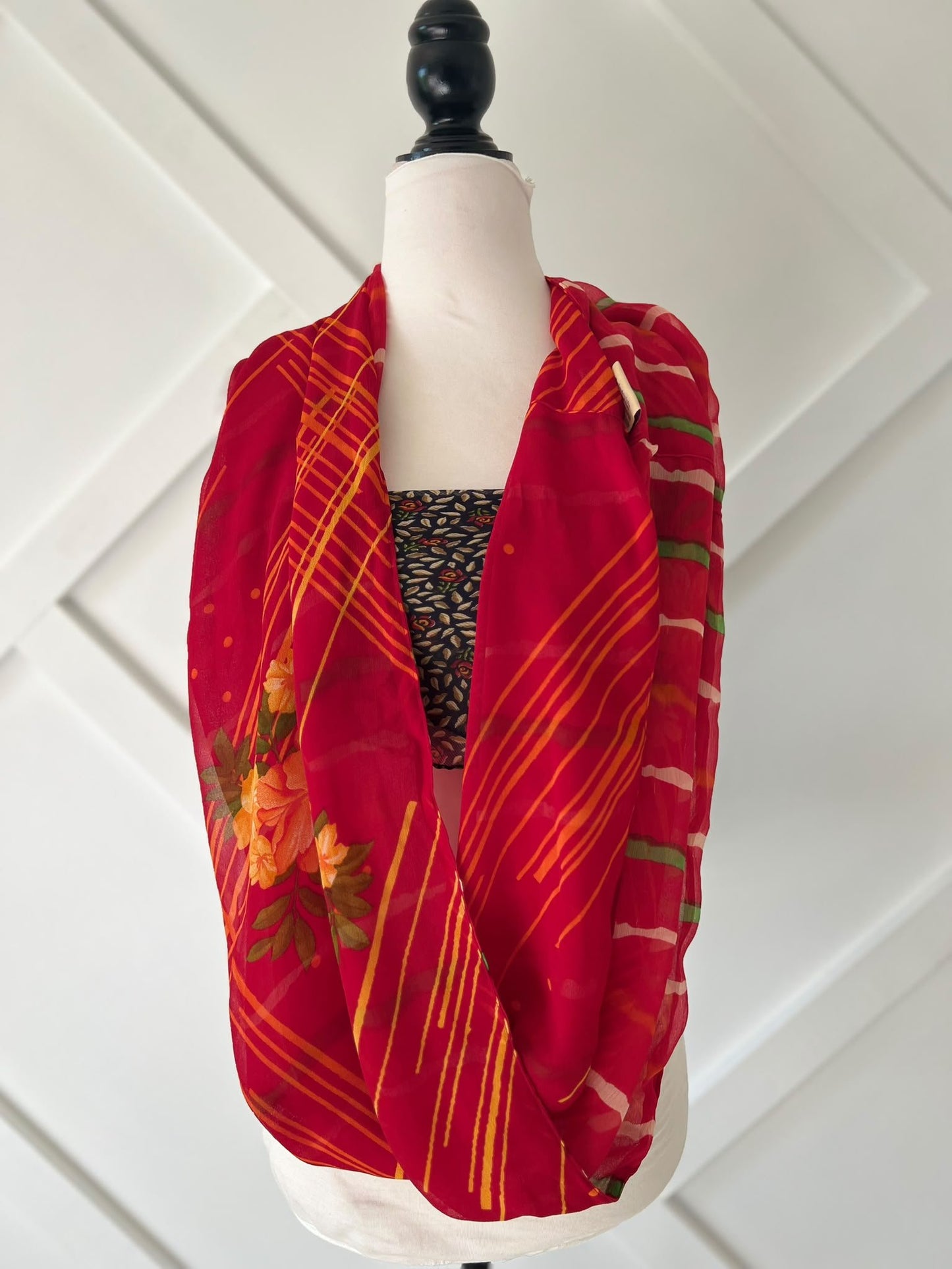 40 inch Reversible Infinity Scarf (short)-022 - Rangeelaa- Fairtrade Sustainable Women's Clothingscarf